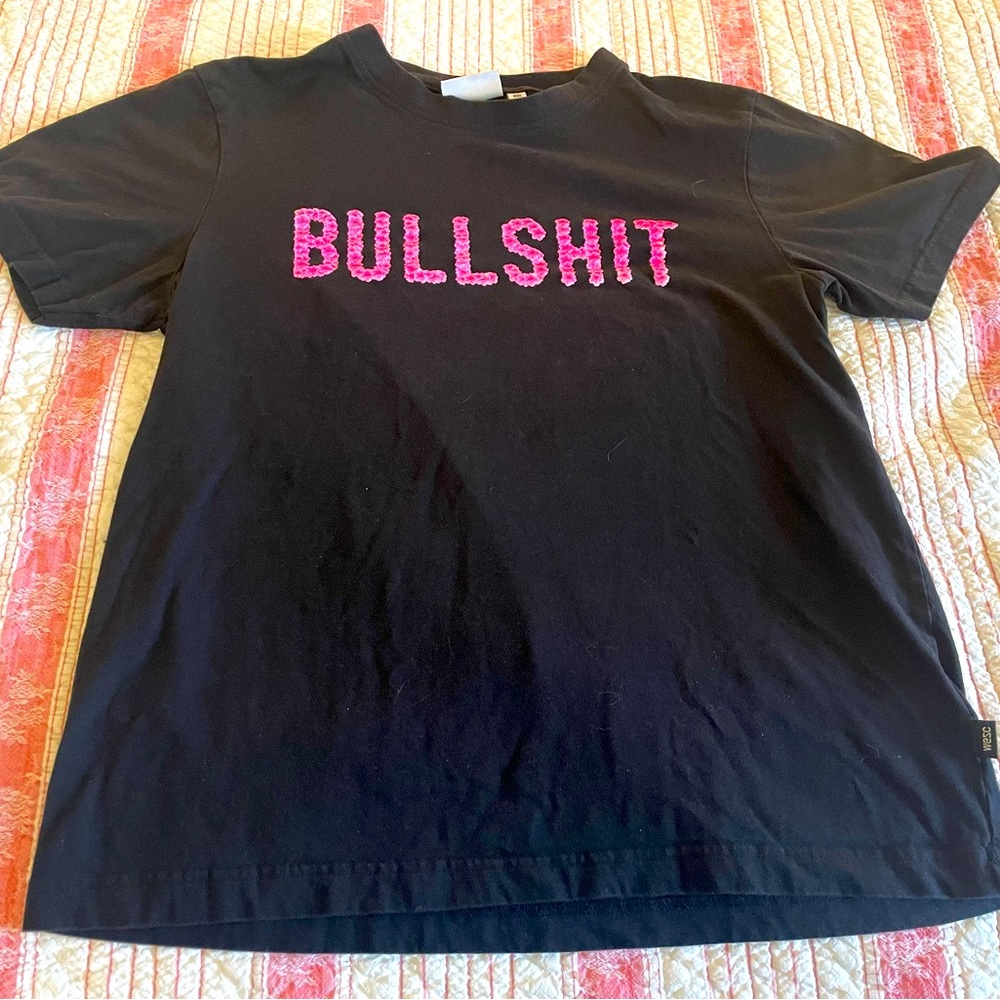 WESC T shirt Bullshit Stockholm Black Pink Men M Women L